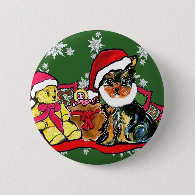YORKIE POO 6 CM ROUND BADGE (Front)