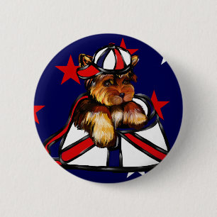 YORKIE POO 6 CM ROUND BADGE