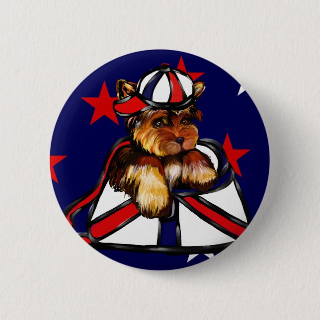 YORKIE POO 6 CM ROUND BADGE (Front)