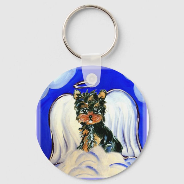 Yorkie Poo Angel Key Ring (Front)