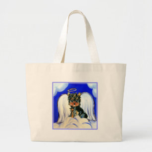Yorkie Poo Angel Large Tote Bag
