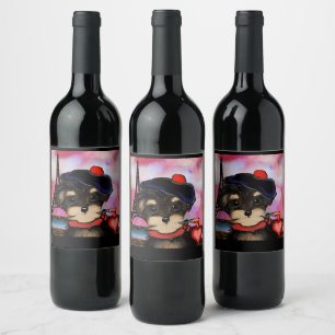 YORKIE POO ARTIST IN PARIS       WINE LABEL