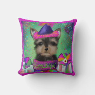 YORKIE POO  BIRTHDAY  CUSHION