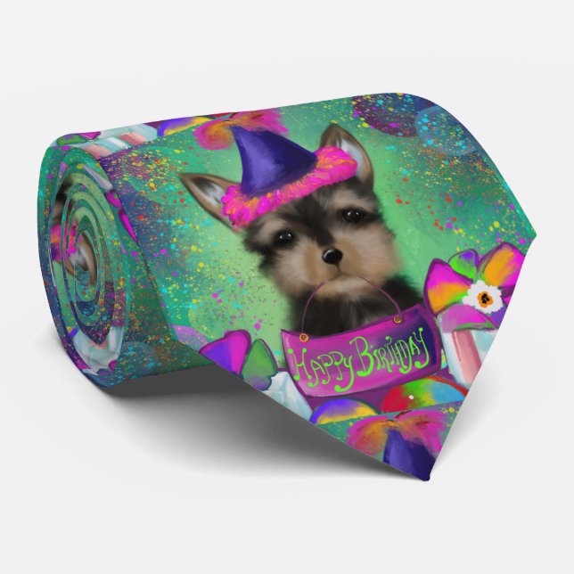 YORKIE POO  BIRTHDAY    TIE (Rolled)