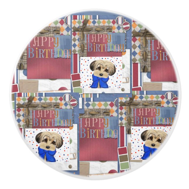 YORKIE POO   CERAMIC KNOB (Front)