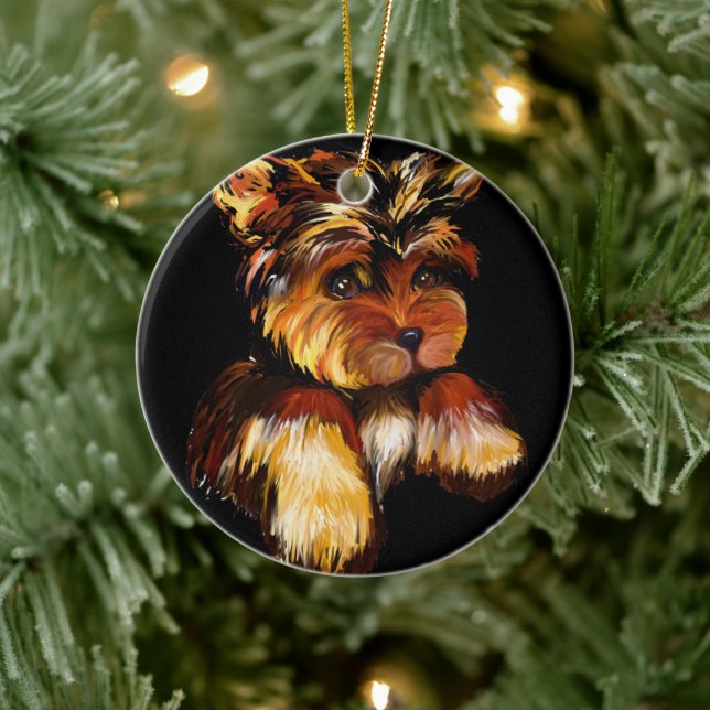 YORKIE POO CERAMIC TREE DECORATION (Tree)