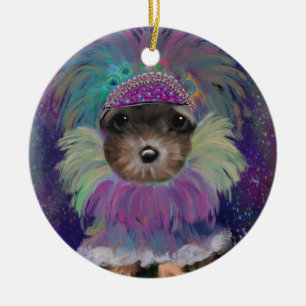 Yorkie Poo Ceramic Tree Decoration