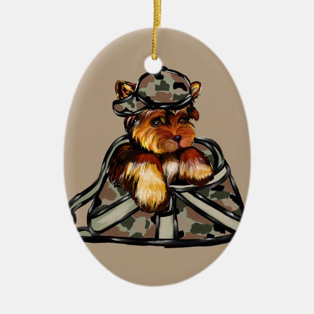 YORKIE POO CERAMIC TREE DECORATION (Front)