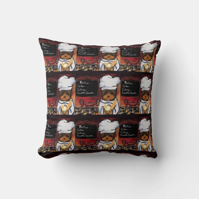YORKIE POO   CHEF  CUSHION (Front)