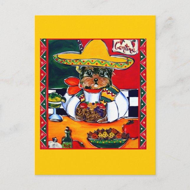 Yorkie Poo Cinco de Mayo Postcard (Front)