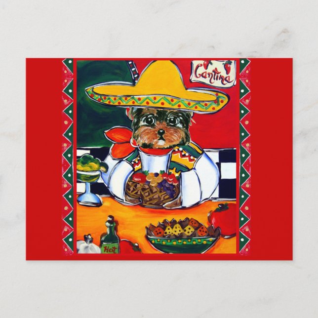 Yorkie Poo Cinco de Mayo Postcard (Front)