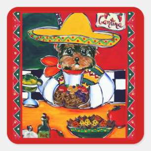 Yorkie Poo Cinco de Mayo Square Sticker