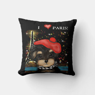 YORKIE POO  IN PARIS        CUSHION