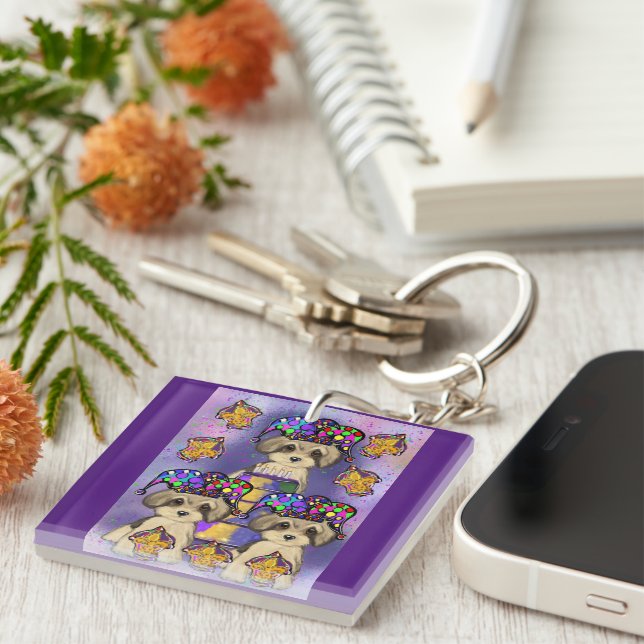 YORKIE POO KEY RING (Front Right)