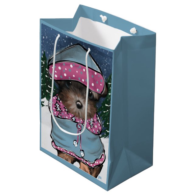 Yorkie Poo Medium Gift Bag (Front Angled)