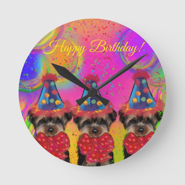 Yorkie Poo Round Clock (Front)