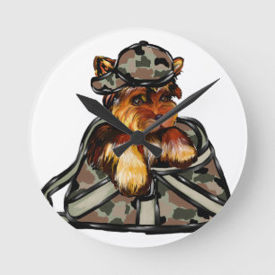 YORKIE POO ROUND CLOCK