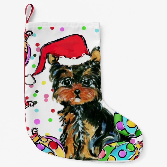 YORKIE POO SMALL CHRISTMAS STOCKING (Front)