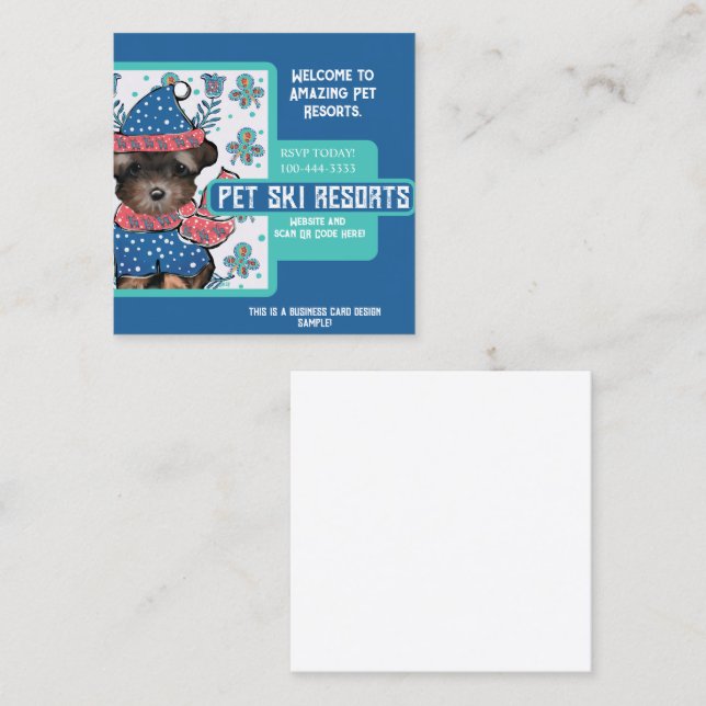 Yorkie Poo  Square Business Card (Front/Back)