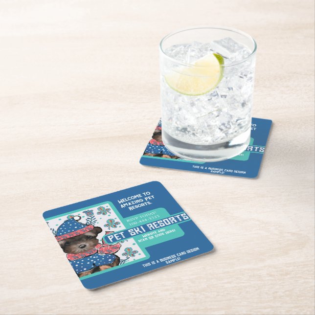 Yorkie Poo  Square Paper Coaster (Insitu)