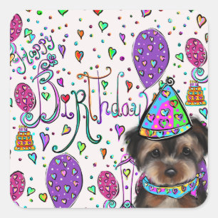 Yorkie Poo Square Sticker