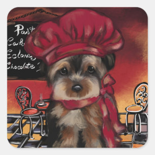 YORKIE POO      SQUARE STICKER