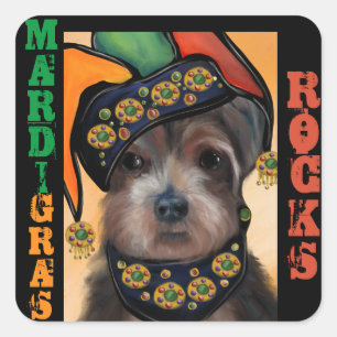 YORKIE POO SQUARE STICKER