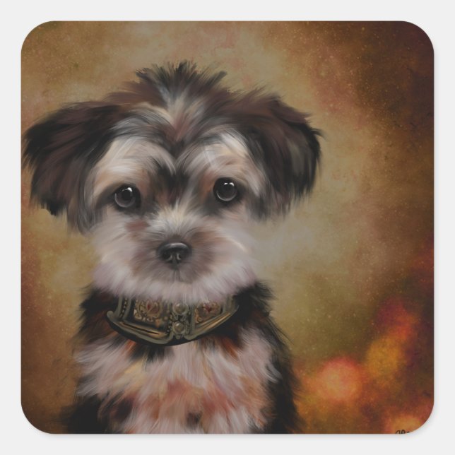 Yorkie Poo Square Sticker (Front)