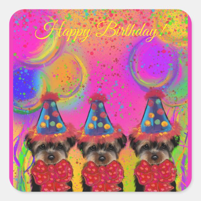 Yorkie Poo Square Sticker (Front)