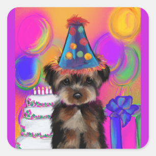 YORKIE POO          SQUARE STICKER