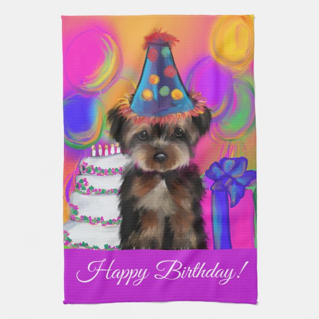 YORKIE POO             TEA TOWEL (Vertical)