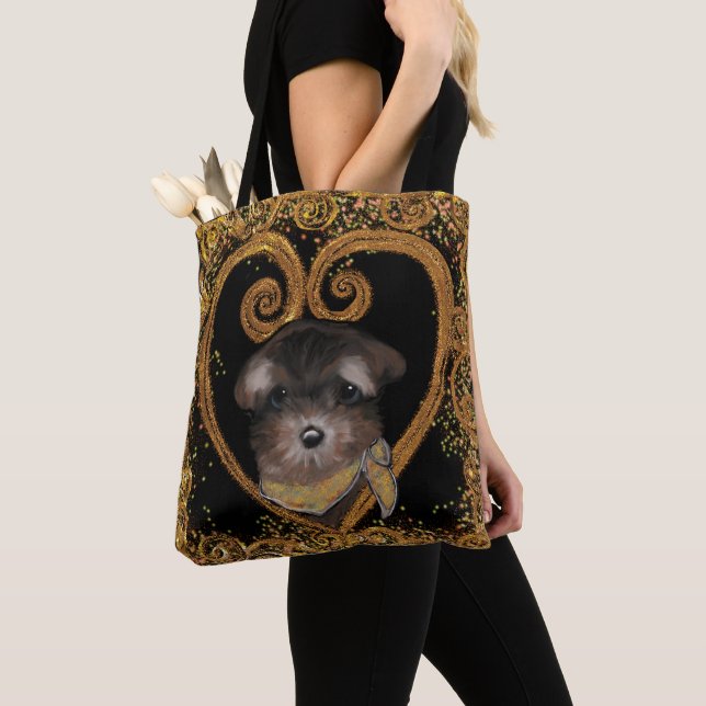 Yorkie Poo Tote Bag (Close Up)