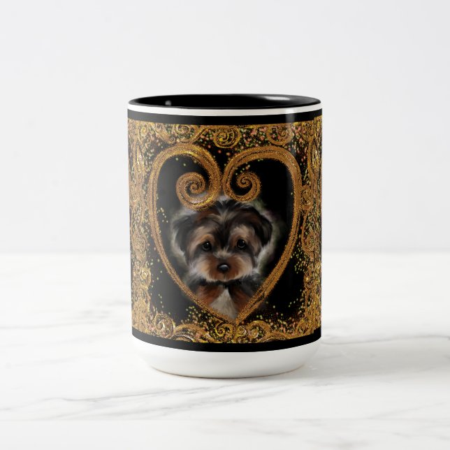 Yorkie Poo Two-Tone Coffee Mug (Center)