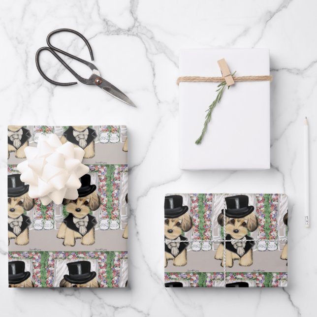 YORKIE POO WRAPPING PAPER SHEET (Front)