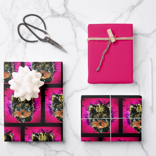 YORKIE POO WRAPPING PAPER SHEET (Front)