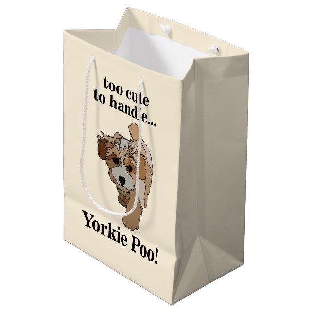 Yorkie Poo Yorkipoo Cute Dog Medium Gift Bag (Front Angled)