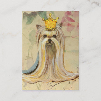Yorkie Princess in Crown Business Card