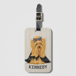 Yorkie Puppy Dog Yorkshire Terrier Personalised Luggage Tag