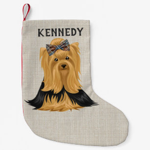 Yorkie Puppy Dog Yorkshire Terrier Personalised Small Christmas Stocking