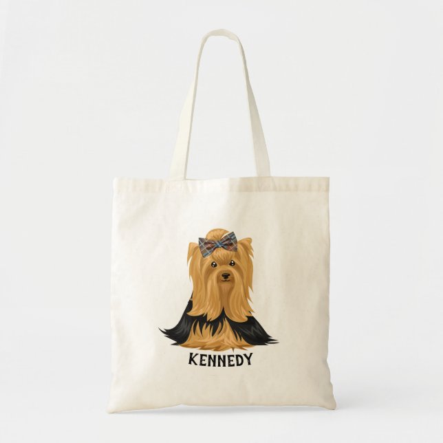 Yorkie Puppy | Dog Yorkshire Terrier Personalised Tote Bag (Front)