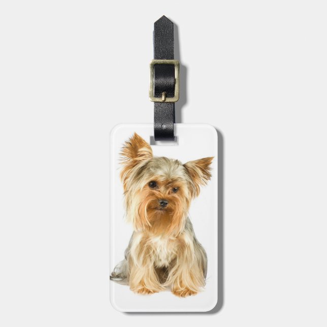 Yorkie Puppy Luggage Tag (Front Vertical)