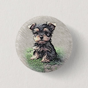 Yorkie, Puppy,pet 3 Cm Round Badge
