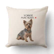 Yorkie Pure Heart Throw Pillow