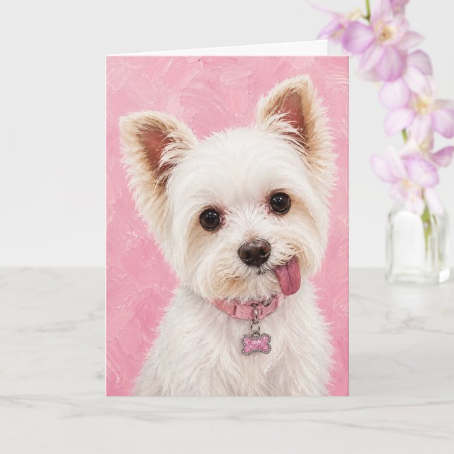 Yorkie Rainbow Bridge Sympathy Card (Orchid)