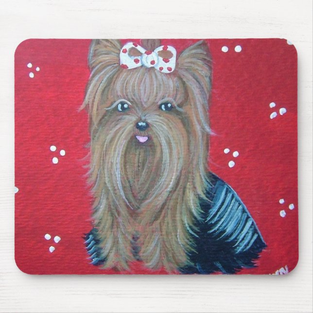 Yorkie Red Mouse pad (Front)