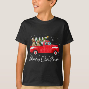 Yorkie Red Truck Christmas Santa Hat Dog Xmas T-Shirt