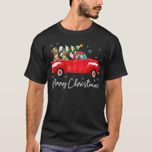 Yorkie Red Truck Christmas  Santa Hat freestyle il T-Shirt