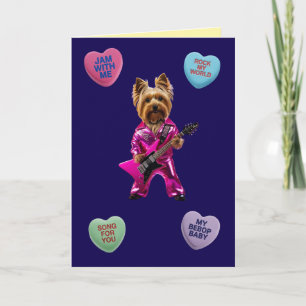 Yorkie Rocker Valentine Card