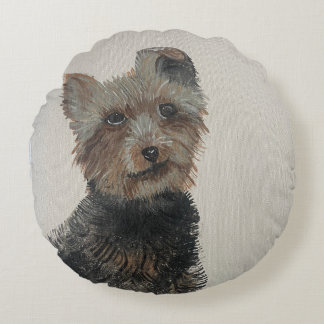 Yorkie Round Pillow