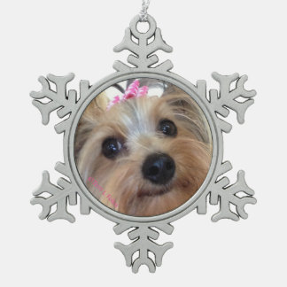 Yorkie Snowflake Christmas Ornament
